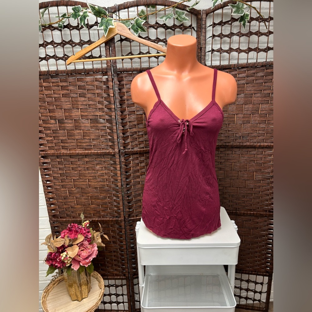 Ambiance Burgundy spaghetti strap Tank Top